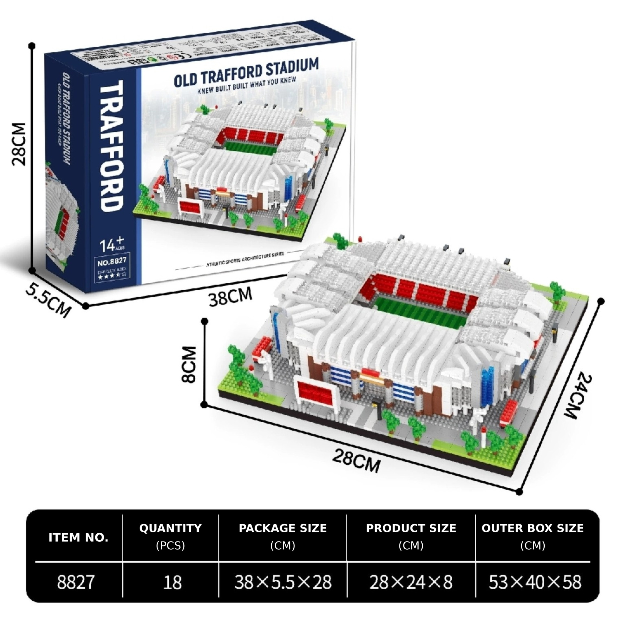 Manchester United Old Trafford Stadium Building Blocks Set – 8827 Pieces